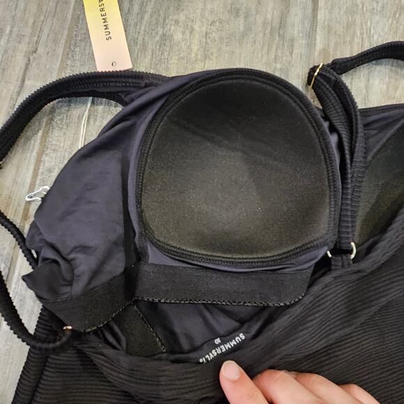 Summersalt The RippleRib Square Neck One-Piece Swimsuit Women’s 10 NEW Black - Picture 8 of 13